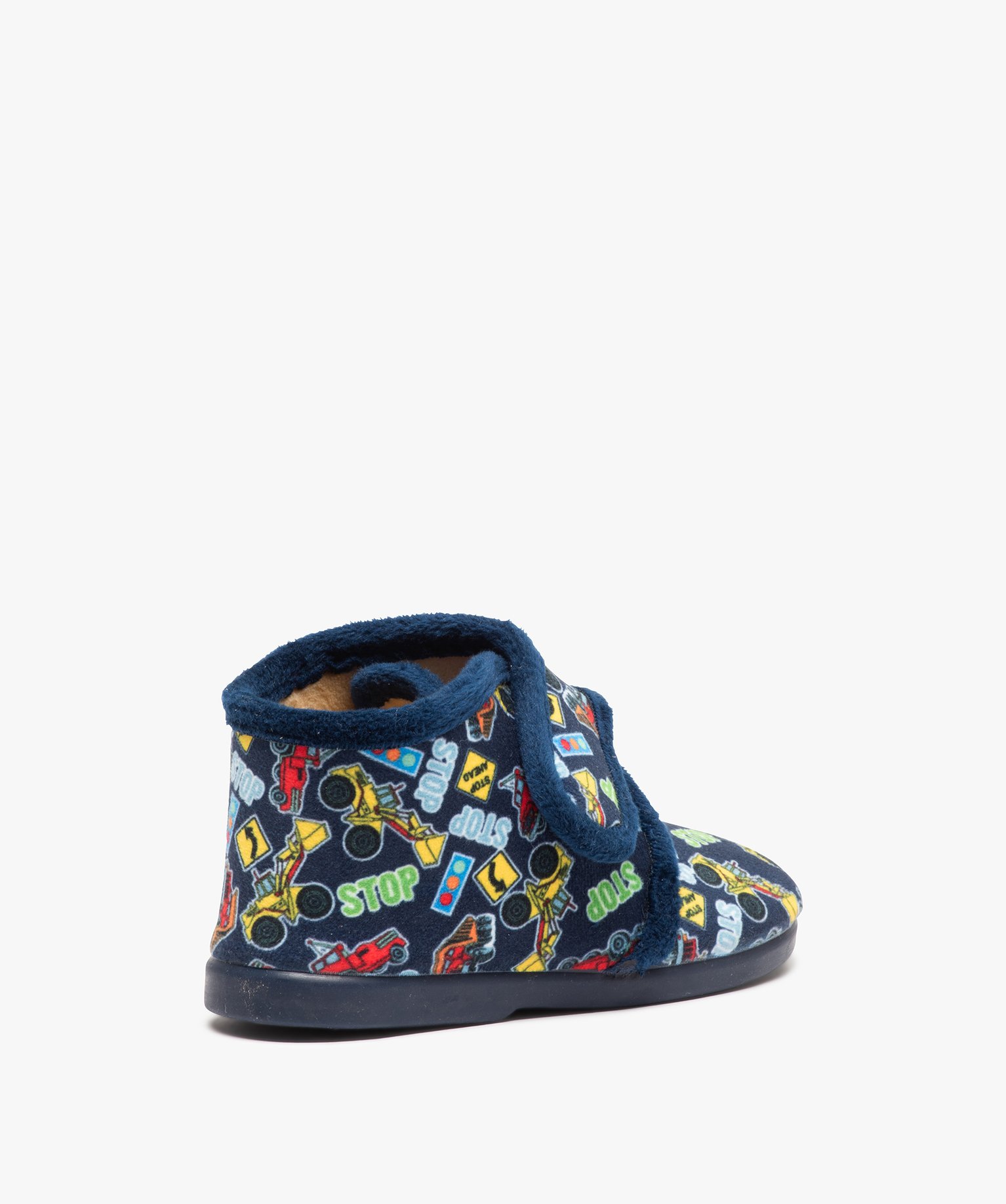 Chaussons Garçon bottillons imprimés voitures et camions bleu | GEMO