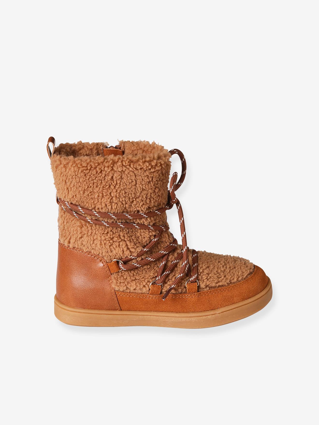 Vertbaudet Warme Mädchen High-Sneakers - braun