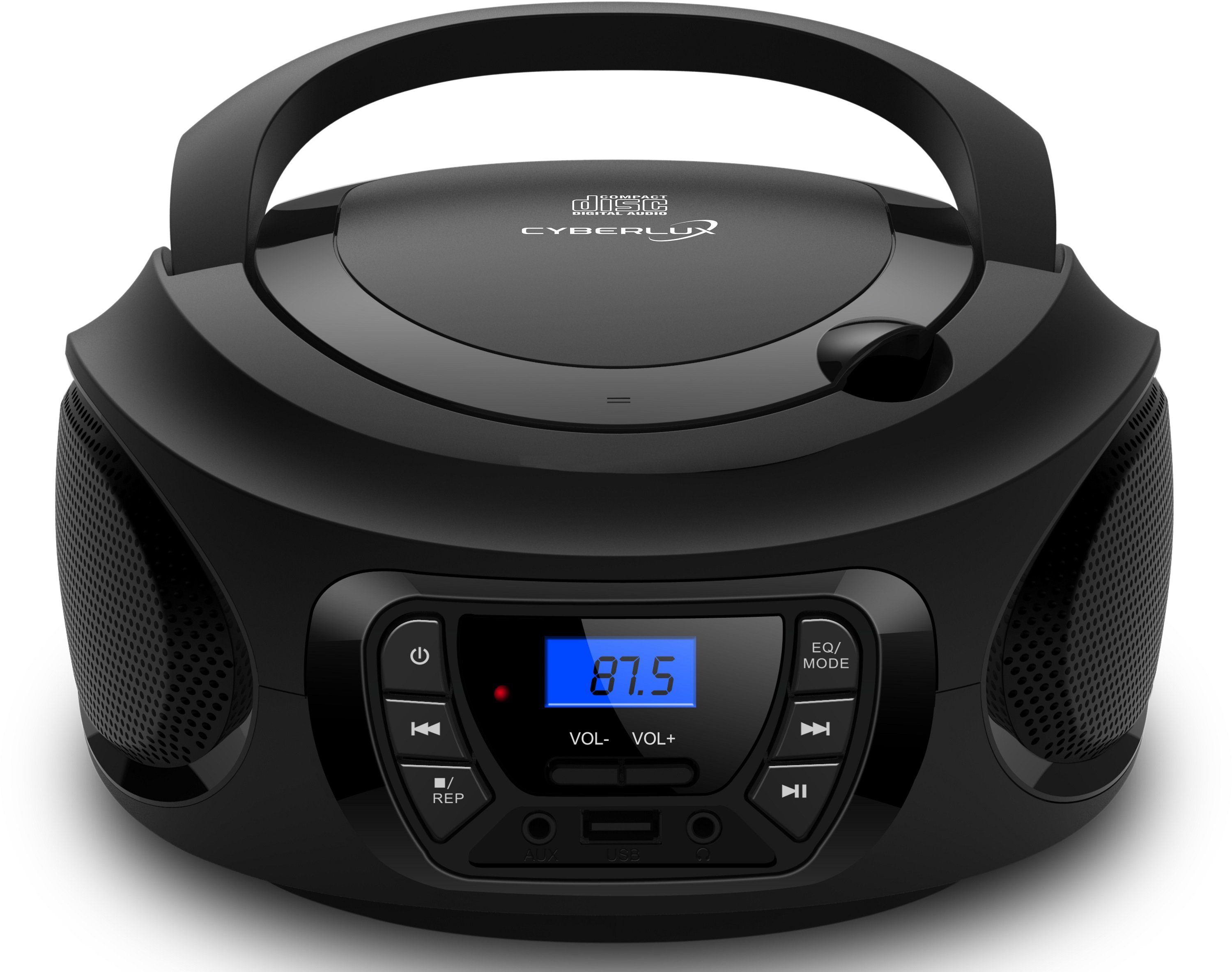 Cyberlux CL-600 tragbarer CD-Player (CD, Kinder CD Player tragbar, Boombox, Musikbox, FM Radio mit MP3 USB)