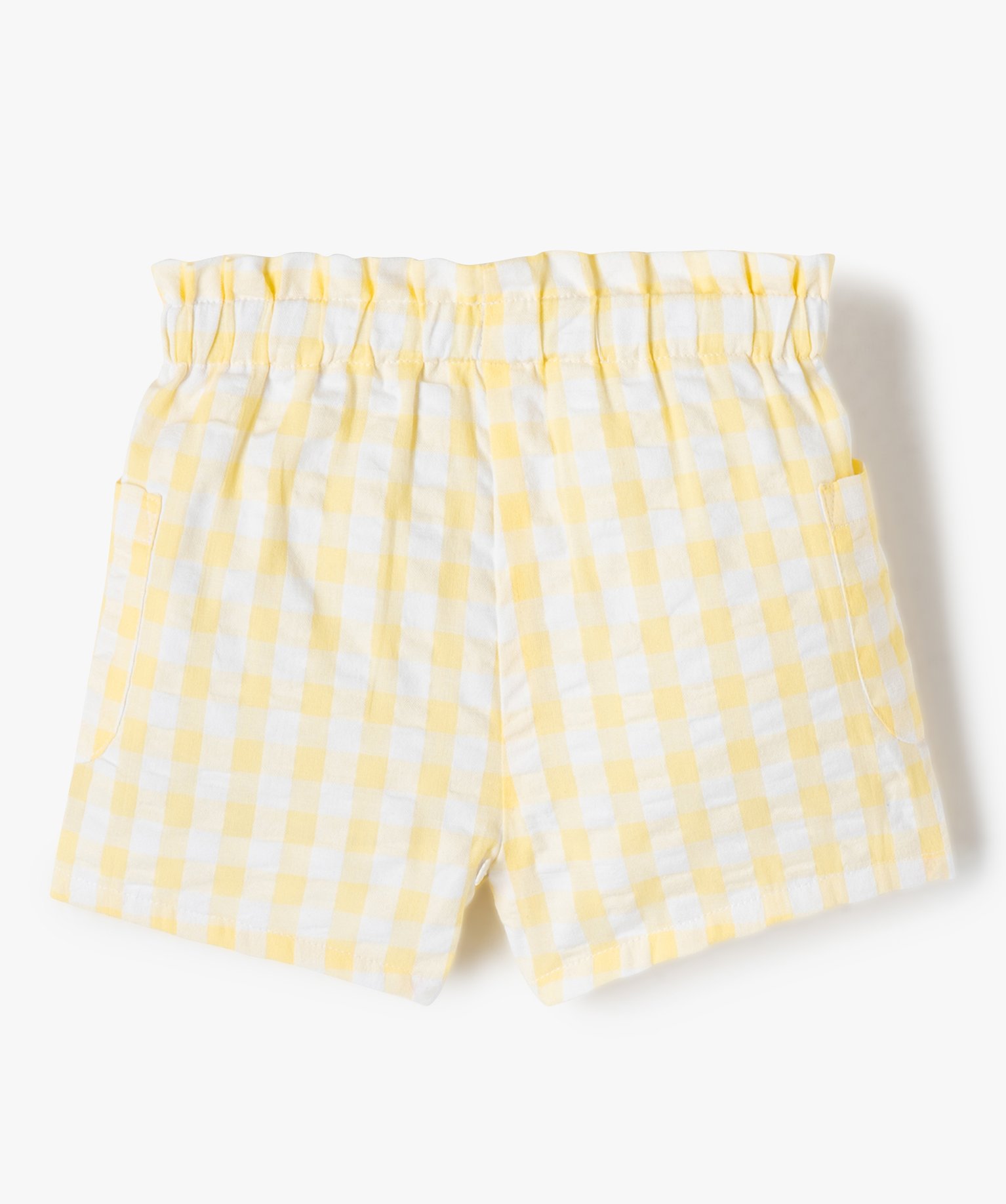 Short bébé fille en voile de coton rayé jaune | GEMO