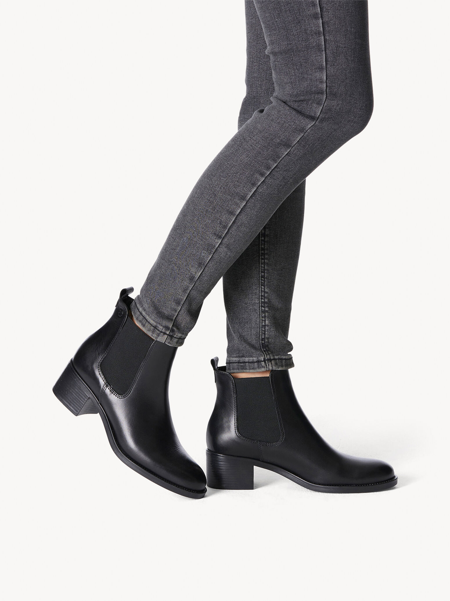 Bottine Chelsea en cuir - noir
