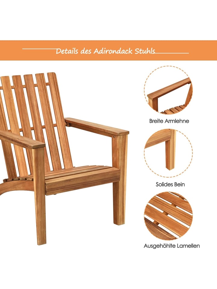 COSTWAY Adirondack Stuhl in Beige günstig kaufen onesize