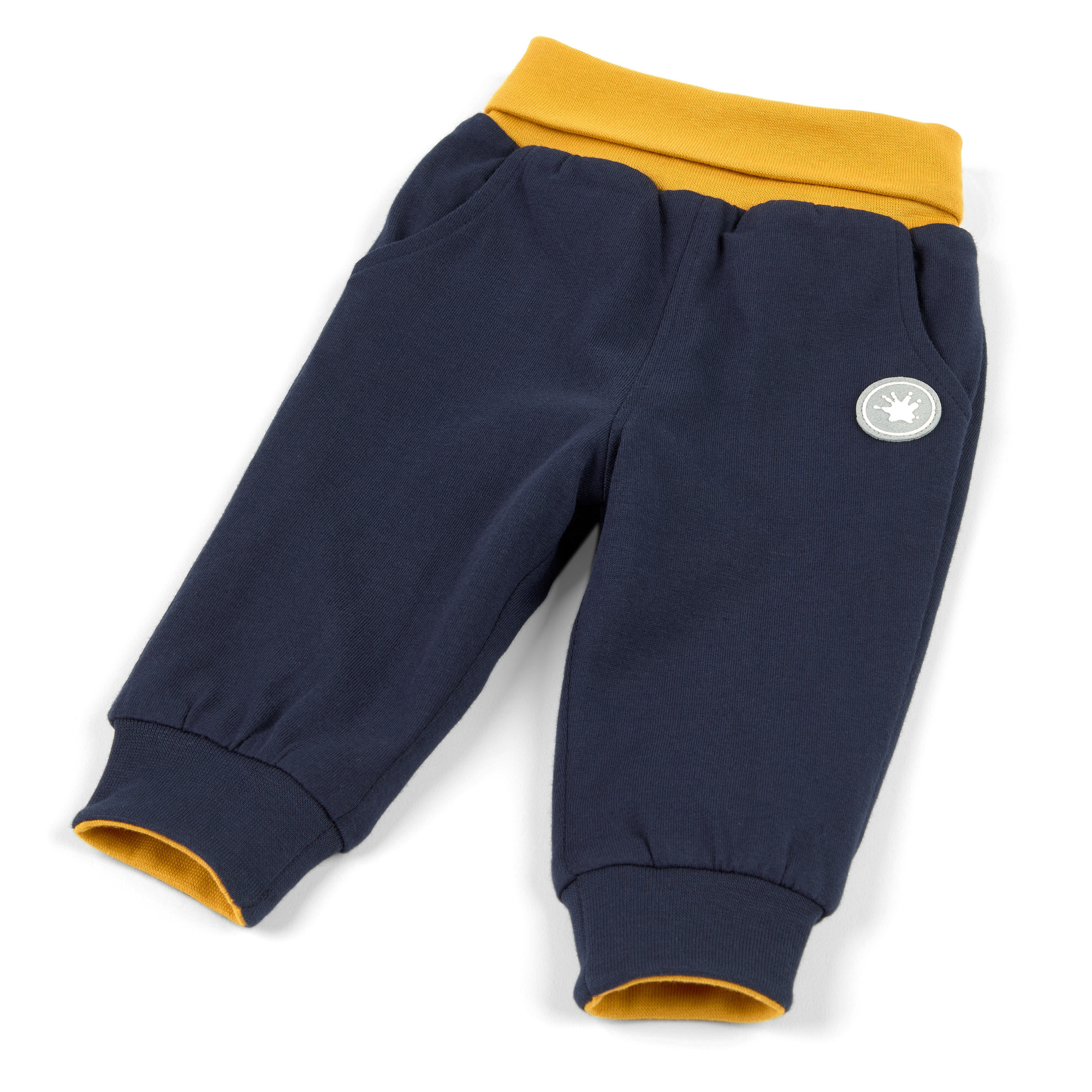 Baby Wendehose, gelb mit Blumen oder dunkelblau