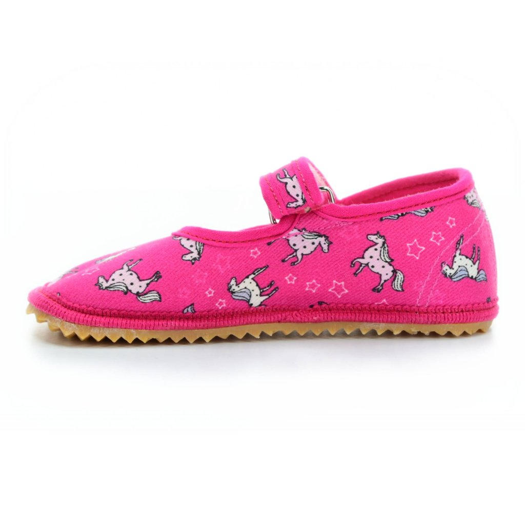 Beda Unicorn rosa Canvas Hausschuhe /Ballerinas (BF-060010 / BA)