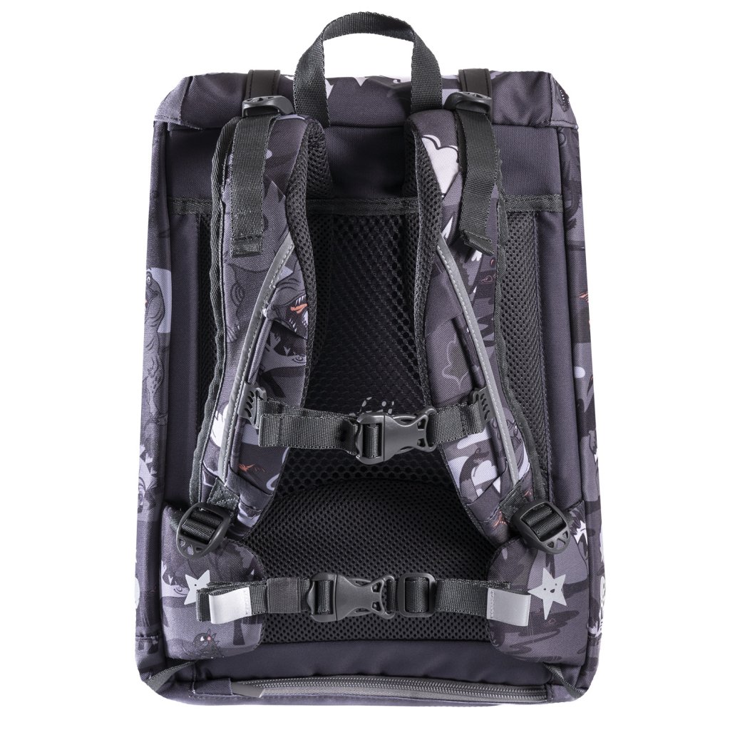 Frii of Norway Ergonomischer Schulrucksack 22L Dinosaur Schwarz