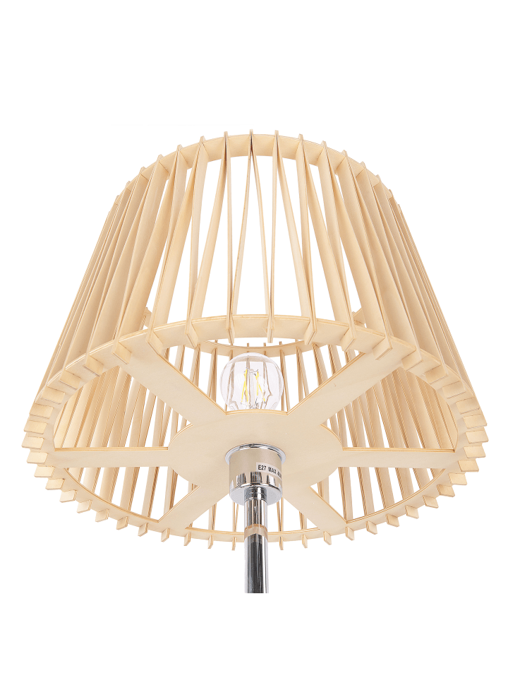 Beliani Stehleuchten FORGE in Heller Holzfarbton/Silber/Transparent günstig kaufen onesize