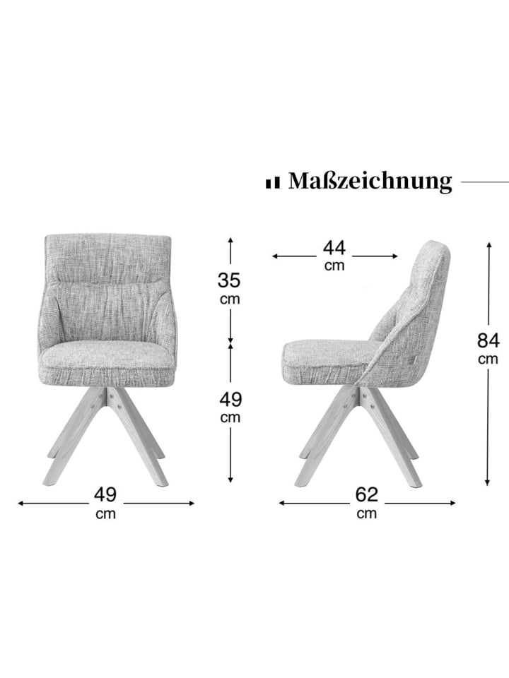 DUBI Möbel 2er-Set: Drehstuhl TALINA in Rosa - (B)49 x (H)84 x  (T)62 cm günstig kaufen onesize