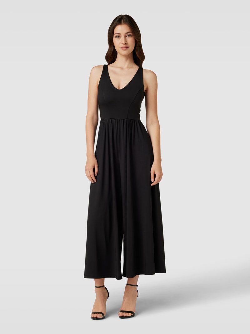 Jumpsuit mit V-Ausschnitt in schwarz