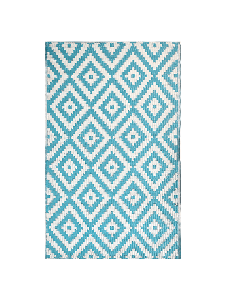 Beliani Outdoorteppich HAPUR in Blau/Weiß - (W) 120 x (H) 0.5 x (L) 180 cm günstig kaufen onesize