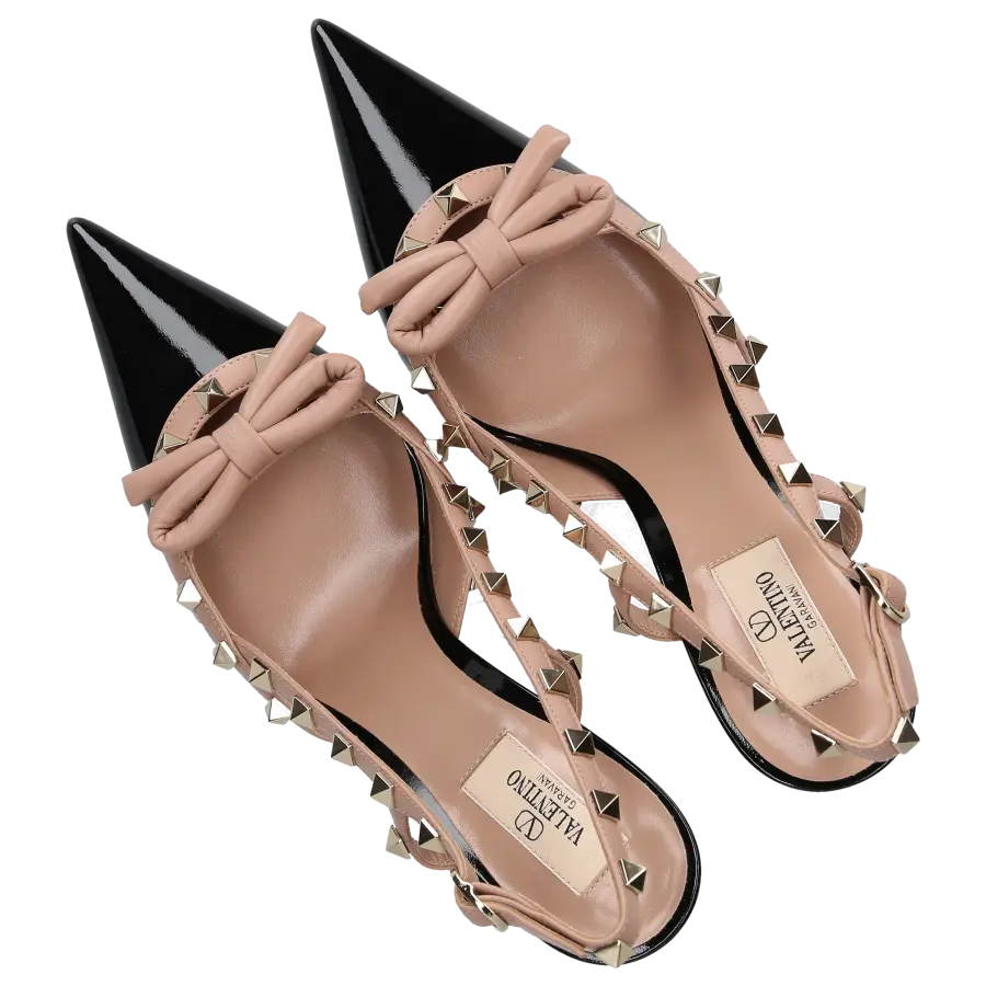 Valentino Garavani - Slingpumps ROCKSTUD Lackleder - schwarz