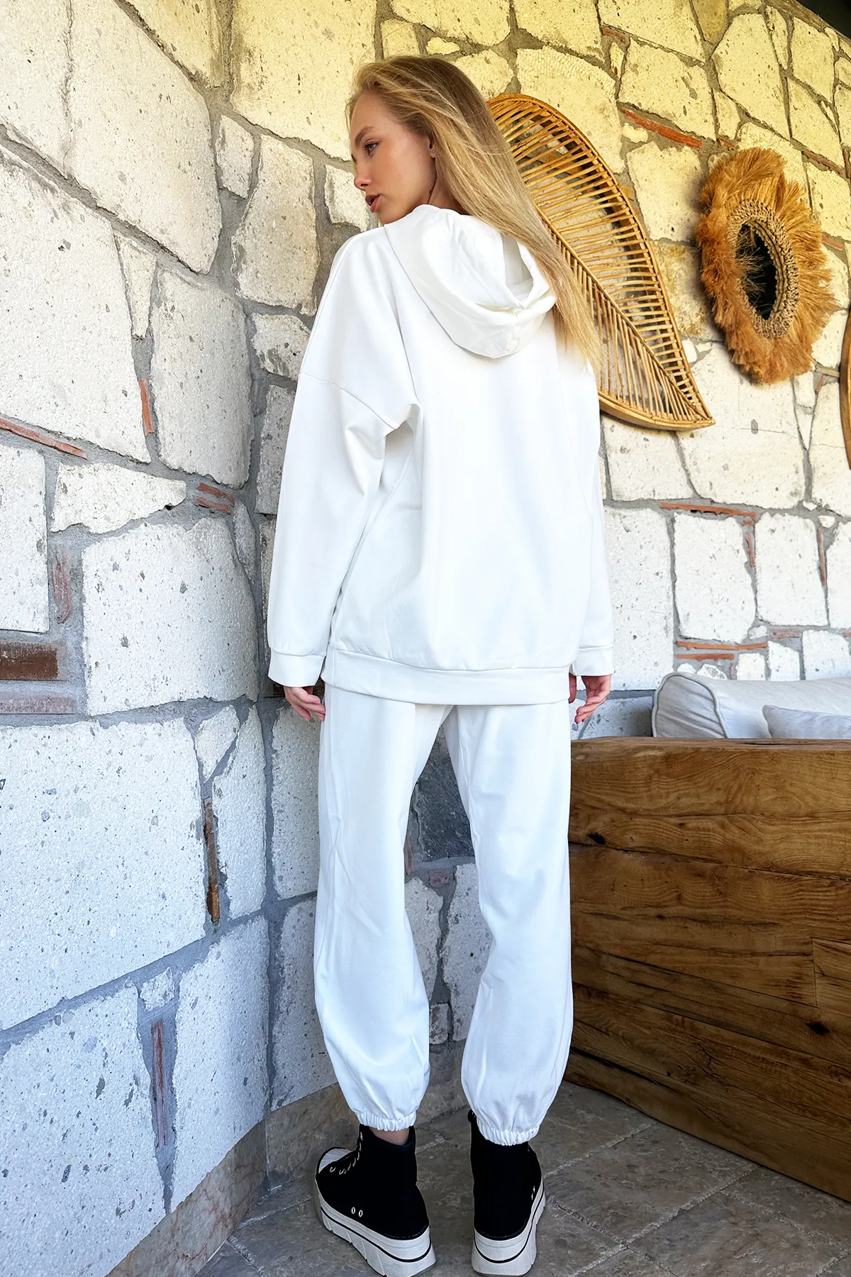Trend Alaçatı Stili  Zweiteiler - Weiß - Regular Fit