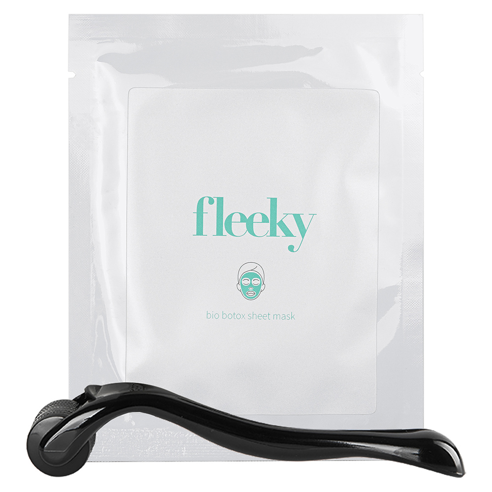 Fleeky Masque Tissu Bio Botox avec Derma Roller - Hydratation & Rembourrage Masque