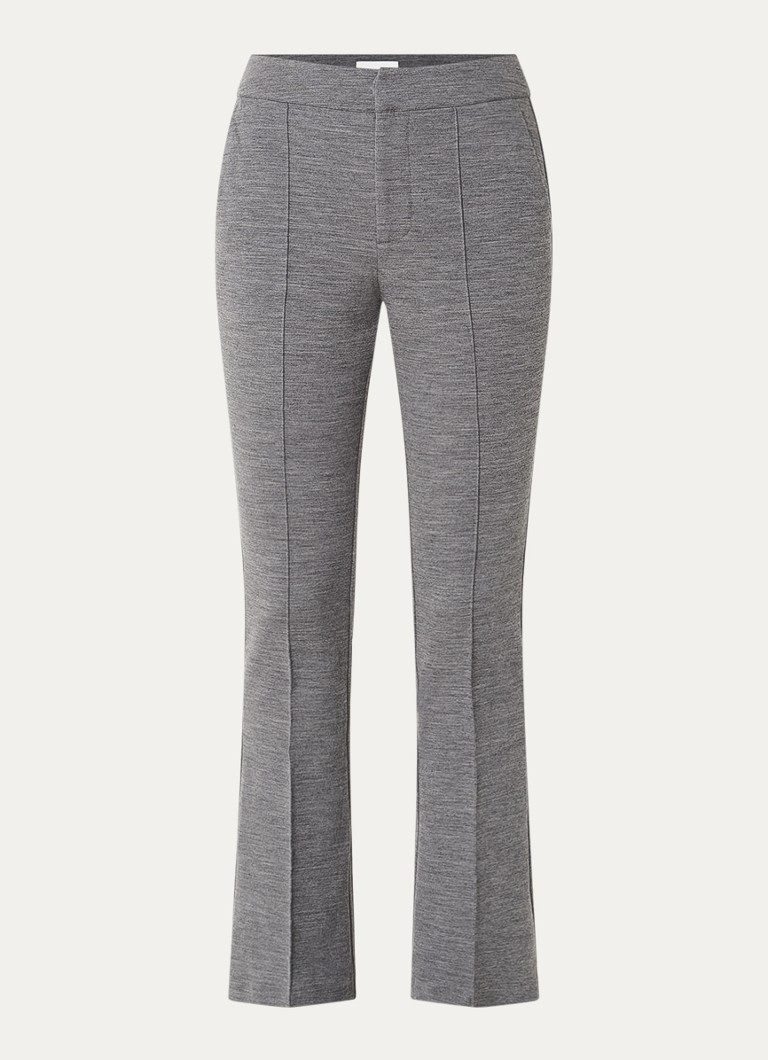 Claudie Pierlot Paz high waist flared fit trousers in wool blend with mixed design
