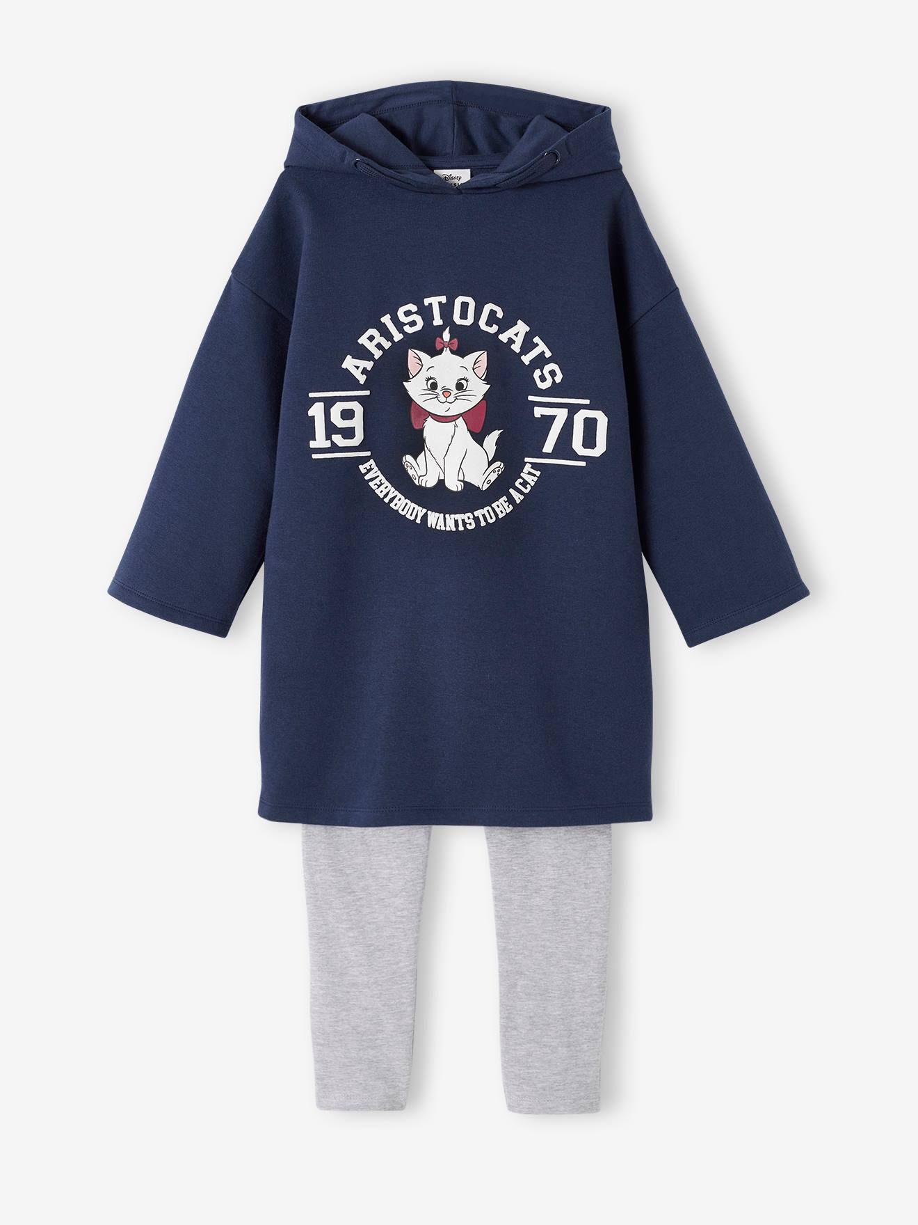 Ensemble fille Robe sweat + legging DS® Marie Les Aristochats marine