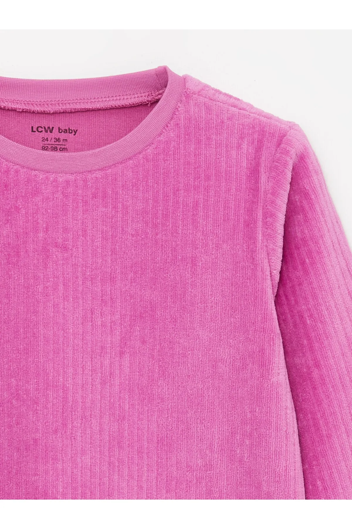 LC Waikiki  Langarm-Pyjama-Set aus Samt für Babys mit Rundhalsausschnitt