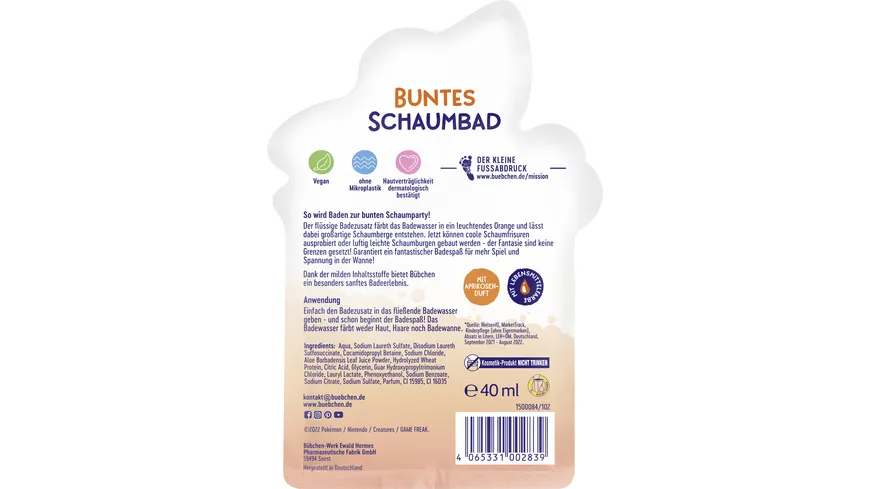 Bübchen Pokémon Schaumbad Glurak 40 ml