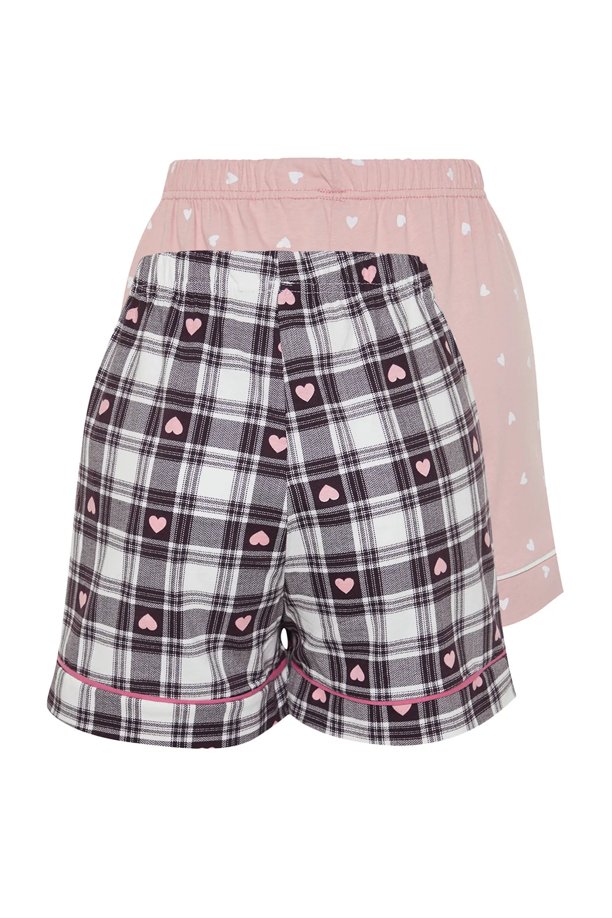 Trendyol Collection  Mehrfarbige 2er-Pack herzgestrickte Pyjamahosen aus 100 % Baumwolle THMSS24PJ00024