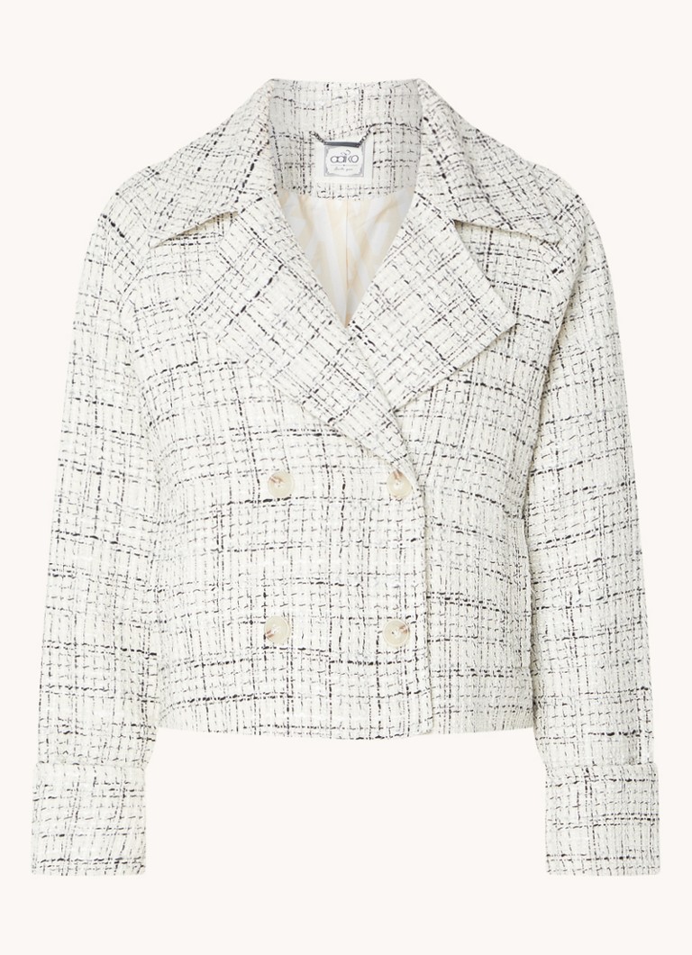 Jacheta scurtă cu două rânduri de nasturi, cu aspect de tweed, de la Aaiko Meggy.