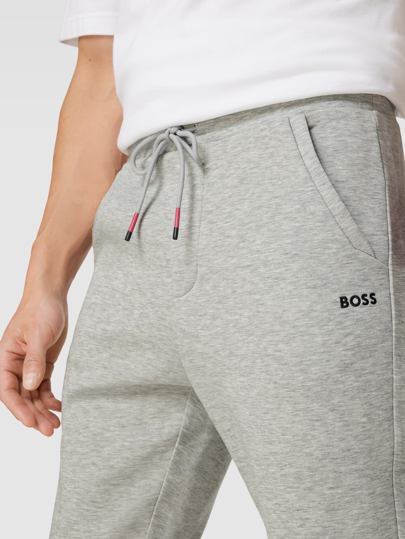 Sweatpants mit Label-Stitching in hellgrau