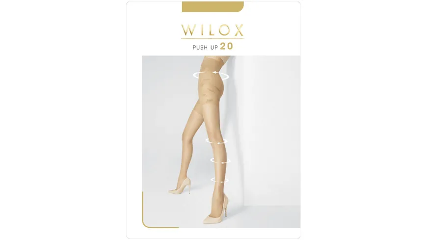 WILOX Damen Stützstrumpfhose PUSH UP 20 DEN make up