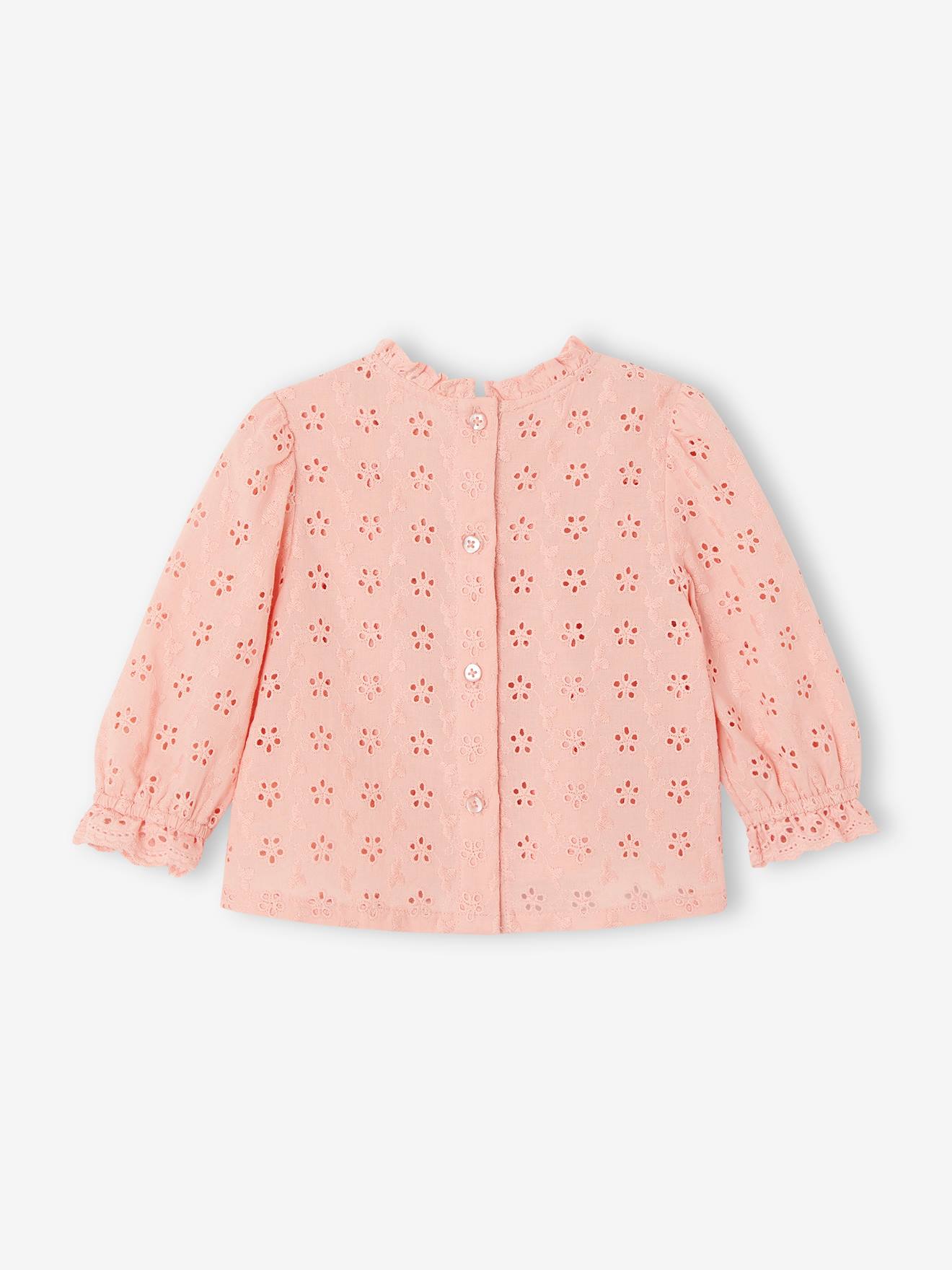 Vertbaudet Mädchen Baby Volantbluse - weiß