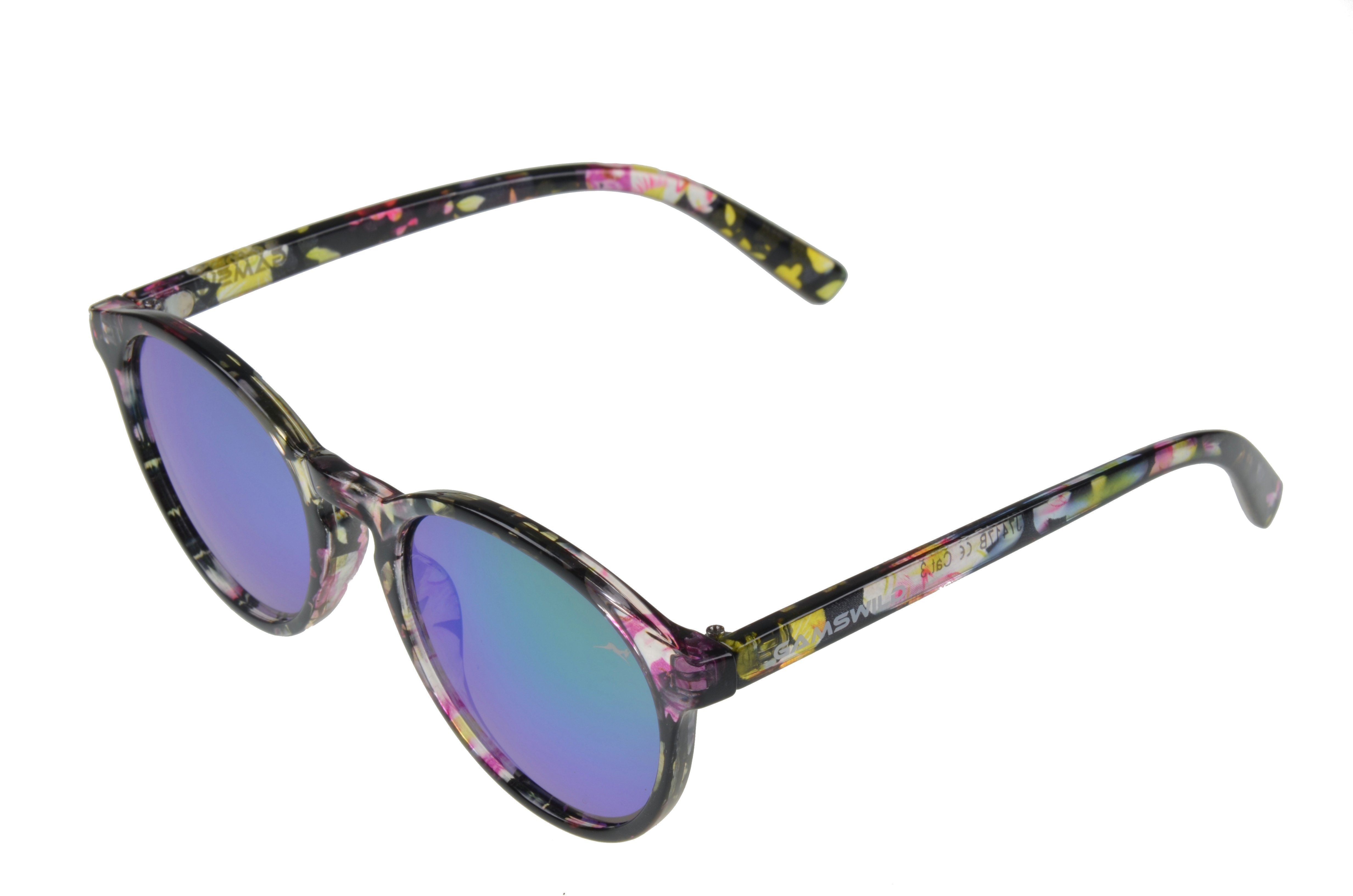 Gamswild Sonnenbrille WJ7417 GAMSKIDS Jugendbrille 5-12 Jahre Kinderbrille Mädchen kids, bunt-gemustert, lila-gemustert