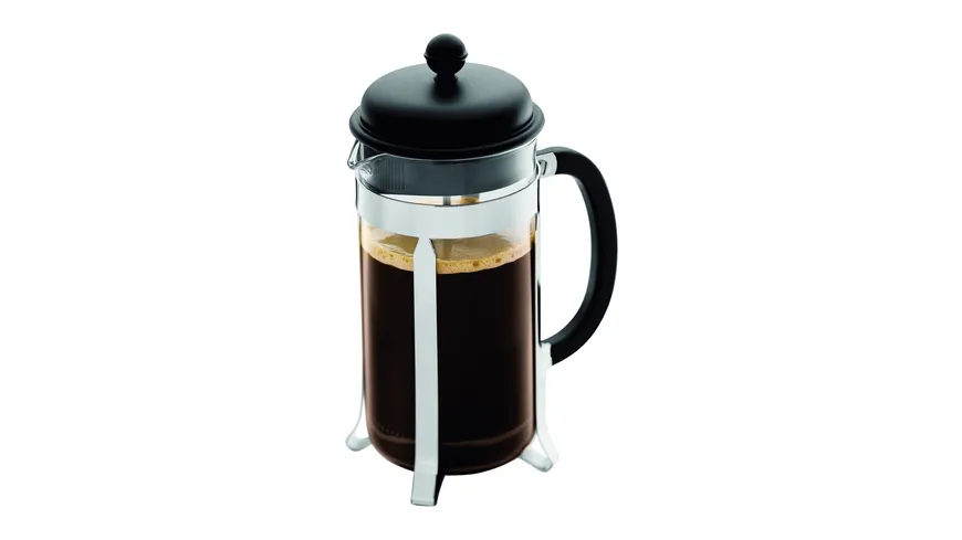 bodum Kaffeebereiter Caffettiera 1l schwarz, silber, transparent