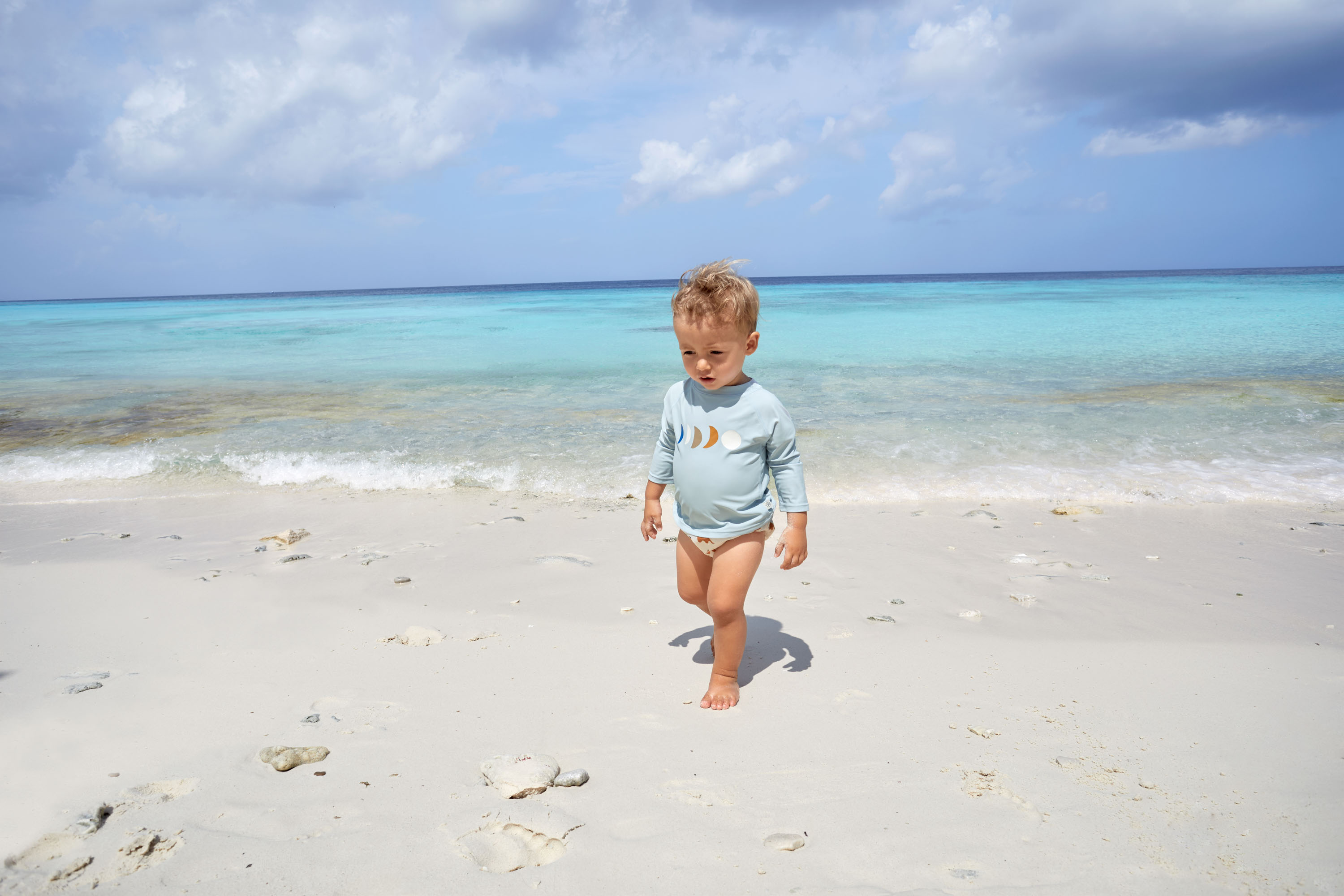 UV Shirt Kinder Langarm - Mond, Hellblau