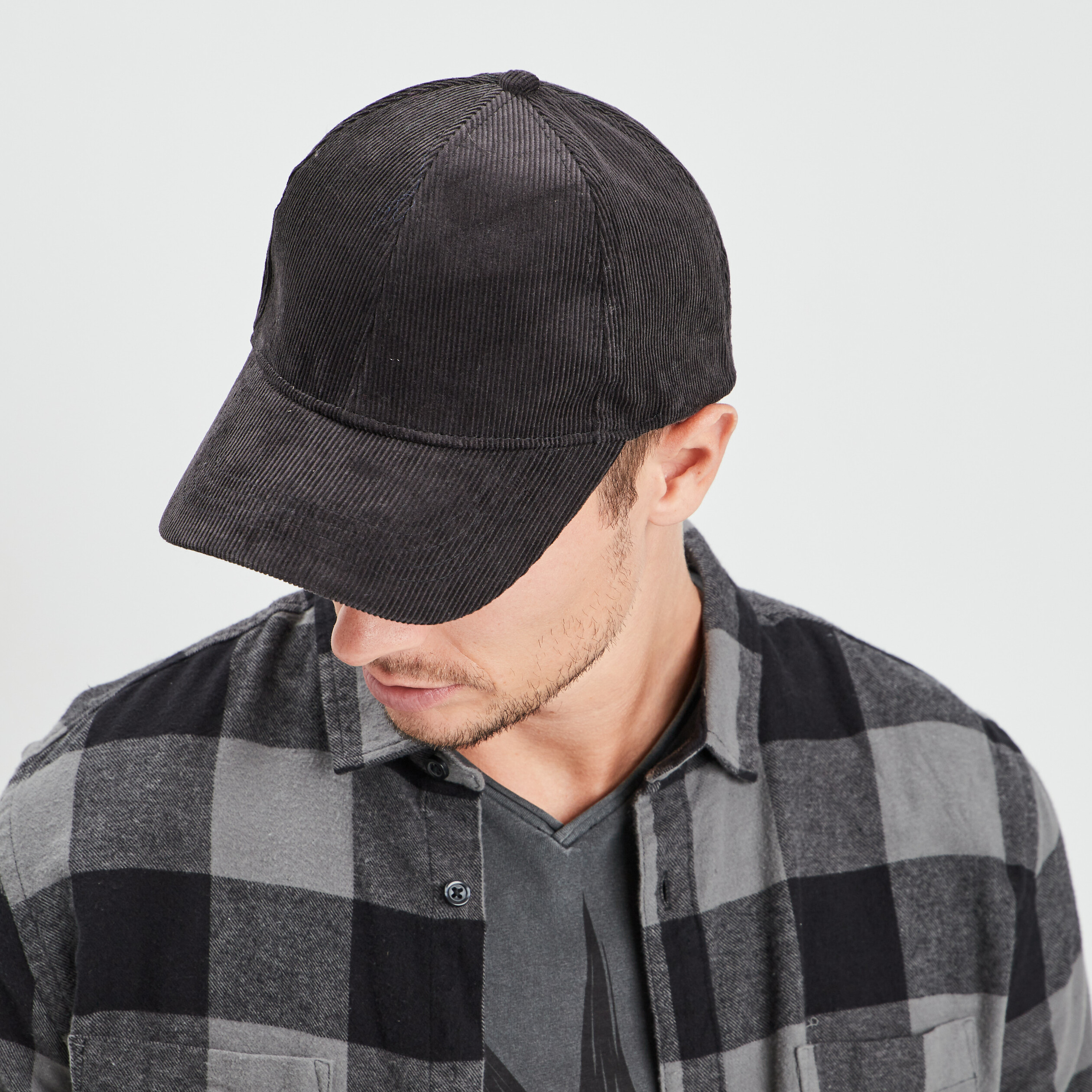 Casquette velours gris foncé homme | La Halle