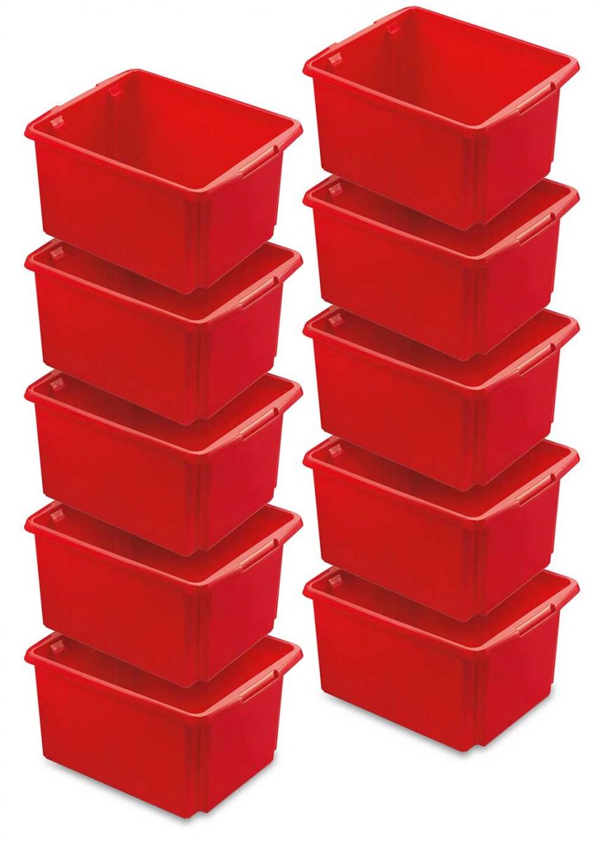 BRB Drehstapelbehälter 32 Liter, rot (10er Sparset)