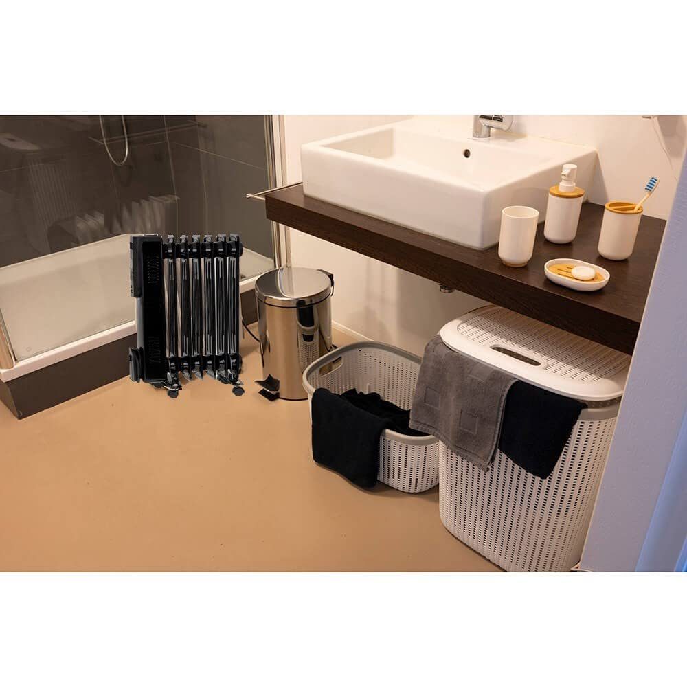 JUNG Ölradiator TECHWOOD TCG62 elektrische Heizung mobile Elektroheizung Ölradiator, 450 W, Heizung Elektro Energiesparend, Ölradiatoren, Ölheizung, Heizgerät