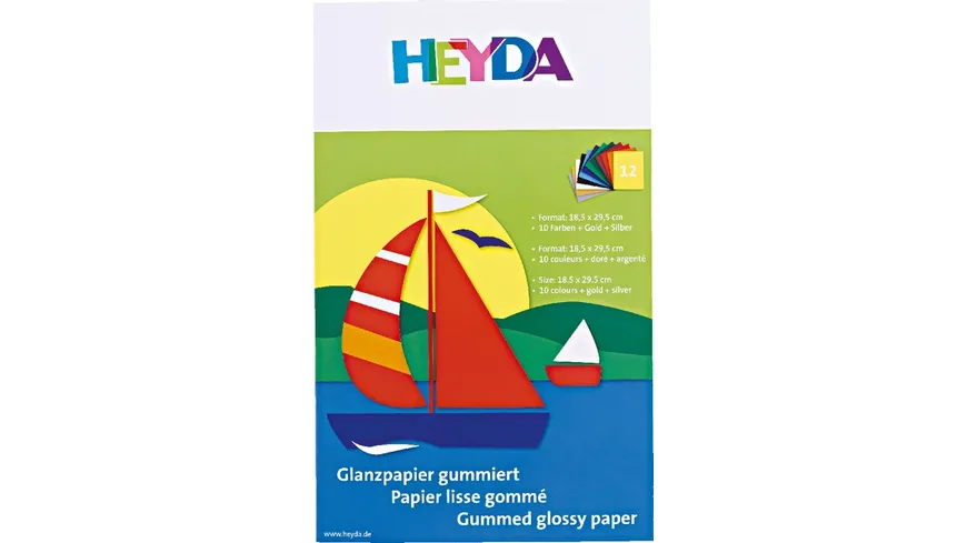 Glanzpapier-Heft 12Blatt farblich sortiert
