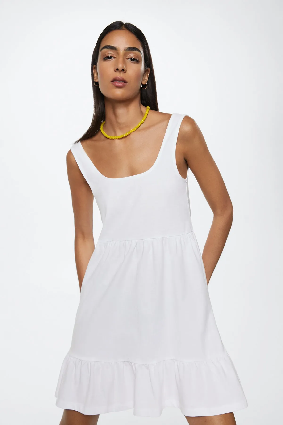 MANGO  Weißes Damenkleid 27038630