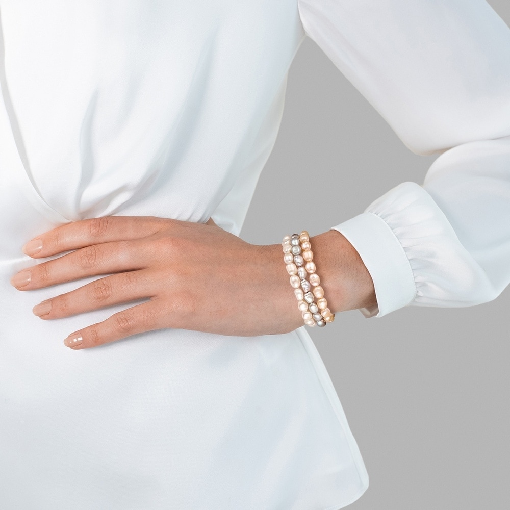 Valero Pearls Bracelet Perle de culture d'eau douce en Blanc Bracelet