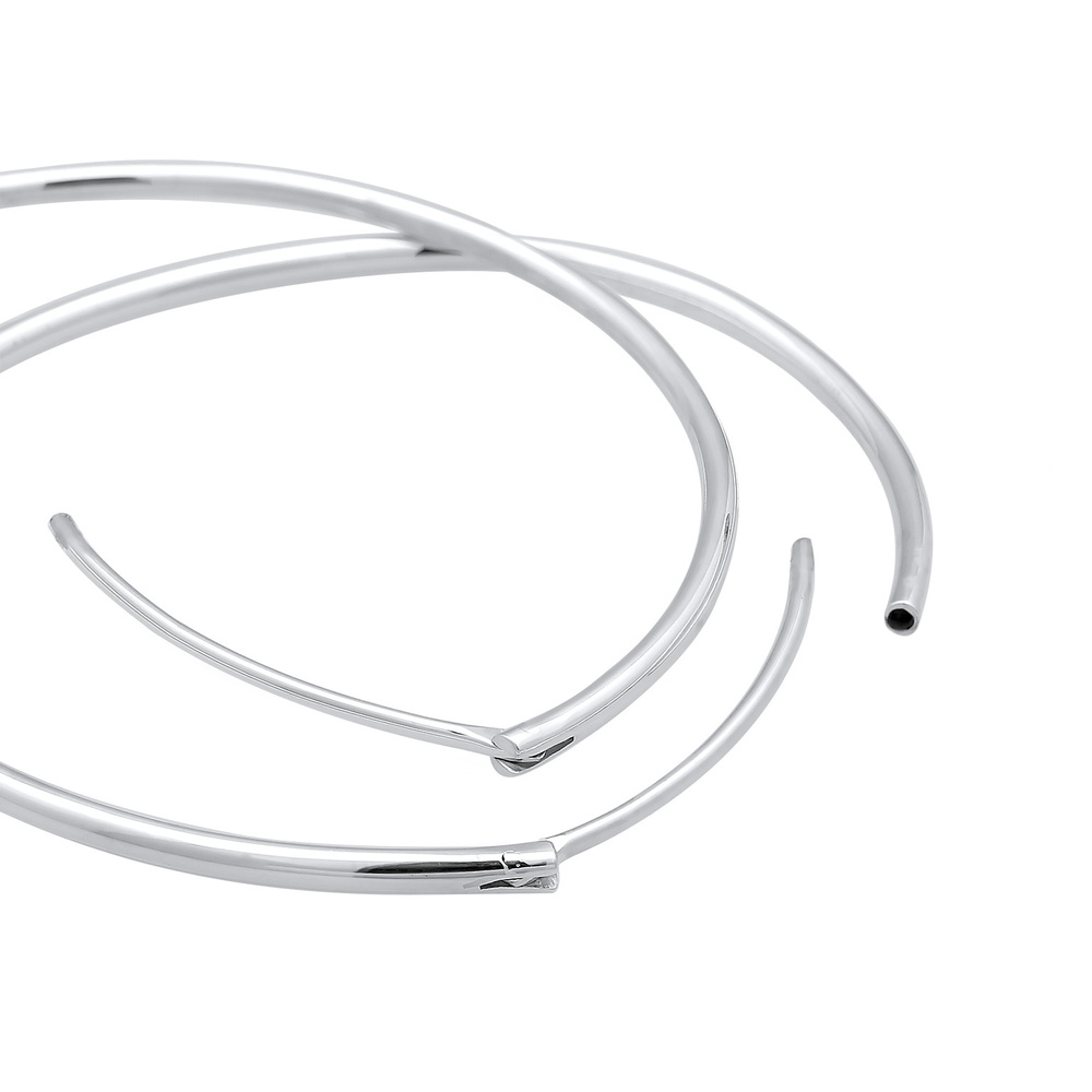 Elli Elli Boucles d'Oreilles Femme Créoles Modernes de Base en Argent Sterling 925 Boucles d'oreilles
