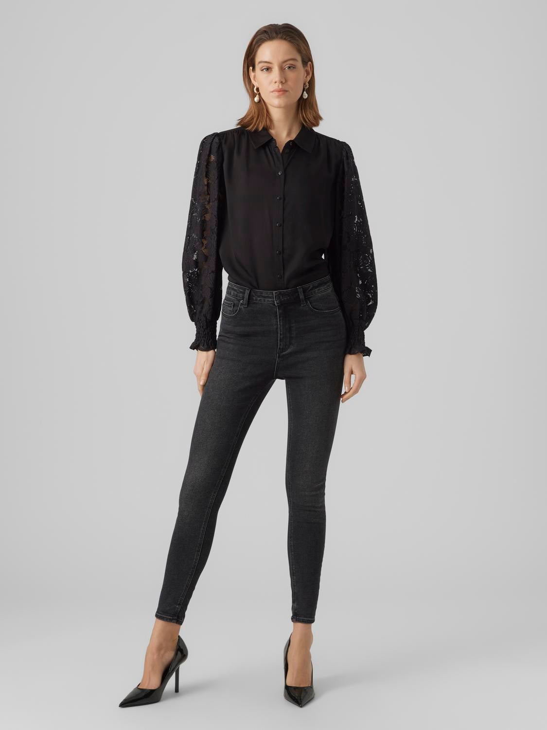 VMSOPHIA Hohe Taille Slim Fit Jeans