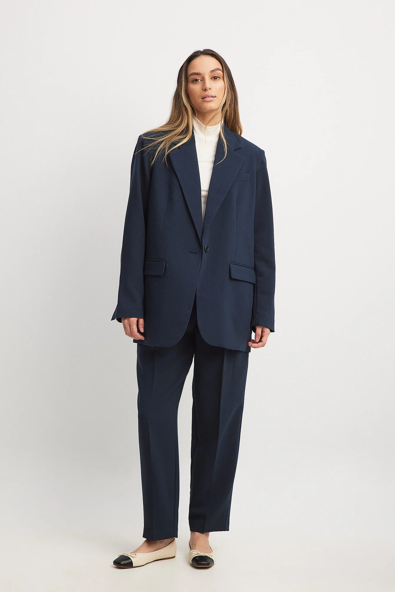 Oversize Maxi-Blazer mit einem Knopf