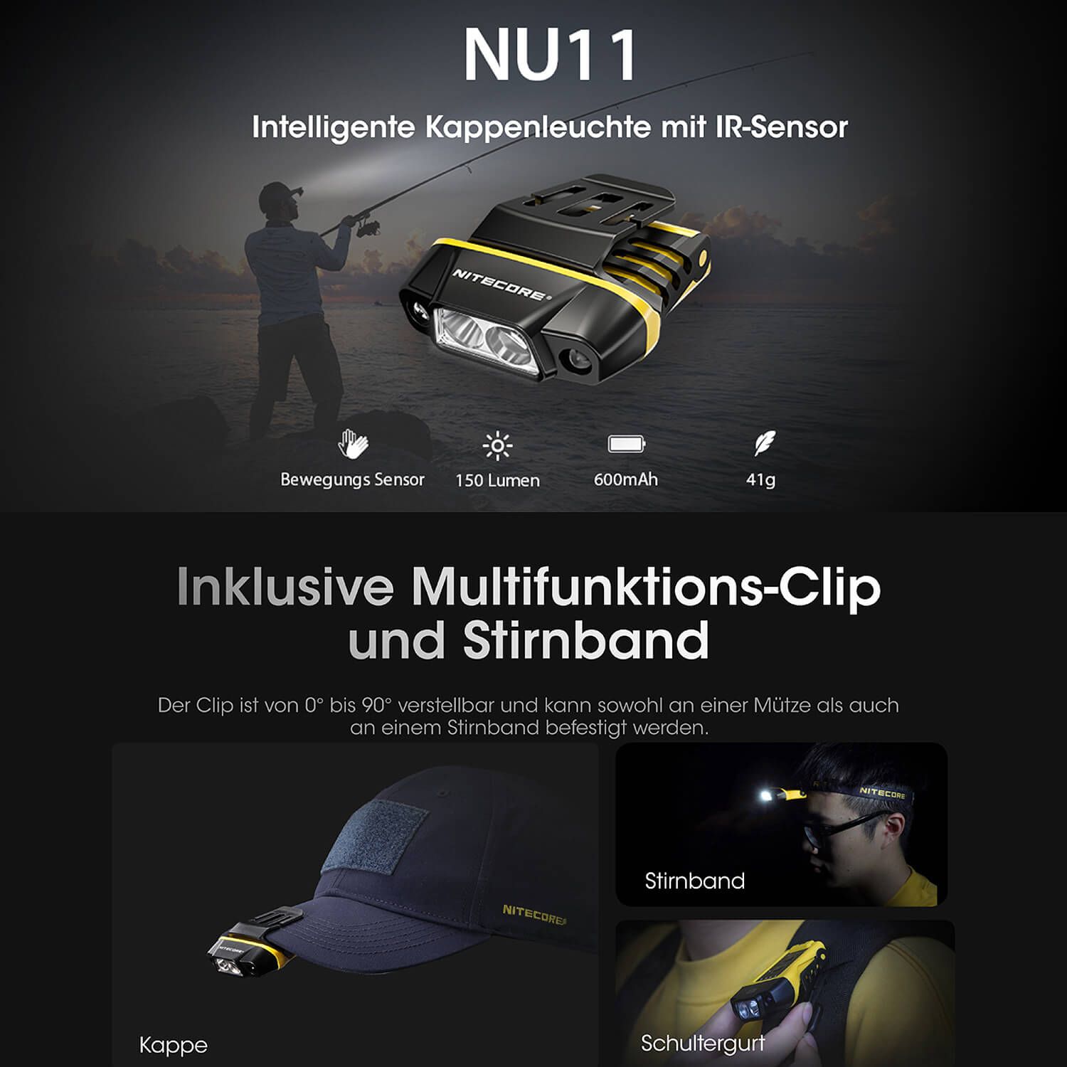Clipleuchte NU11 mit IR-Sensor