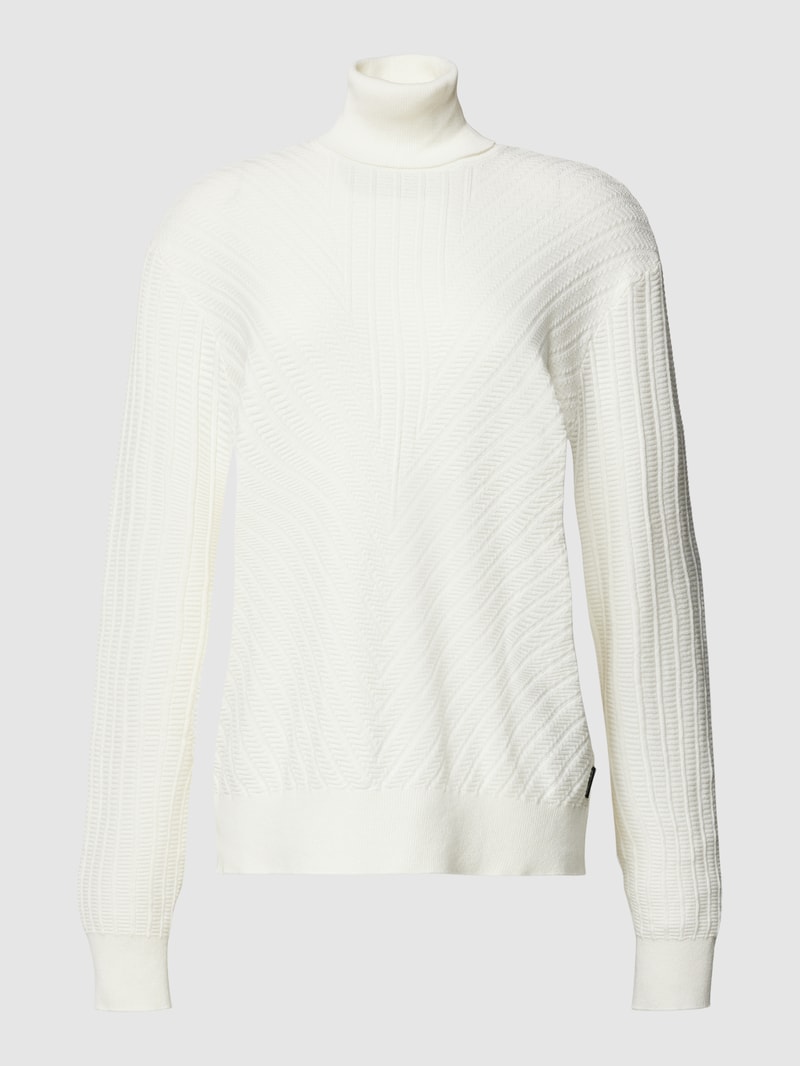 Strickpullover mit Strukturmuster in offwhite