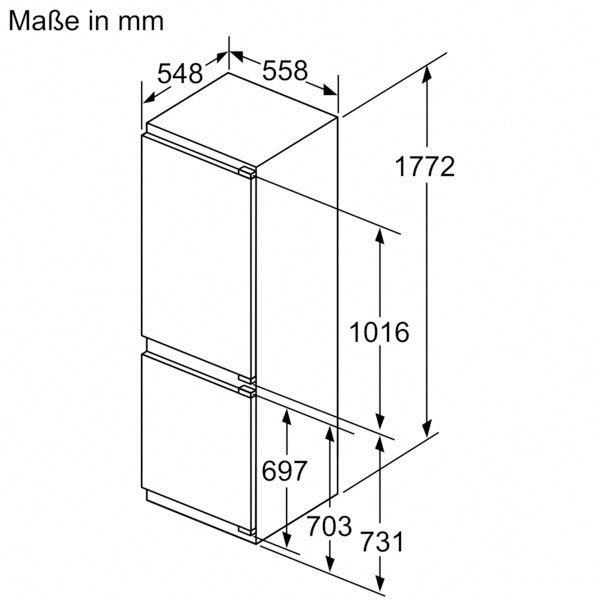 BOSCH Einbaukühlgefrierkombination Serie 6 KIN86ADD0, 177,2 cm hoch, 55,8 cm breit
