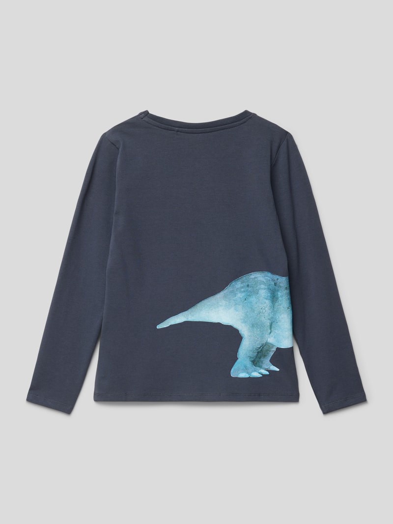 Pullover mit Motiv-Print in blau