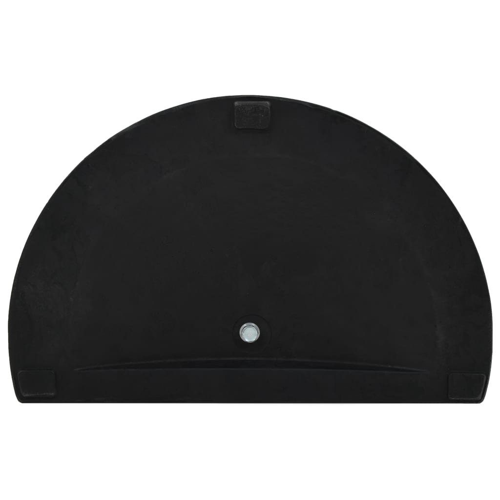 vidaXL Schirmhalter Sonnenschirmfuß Halbrund 9 kg Schwarz Polyharz