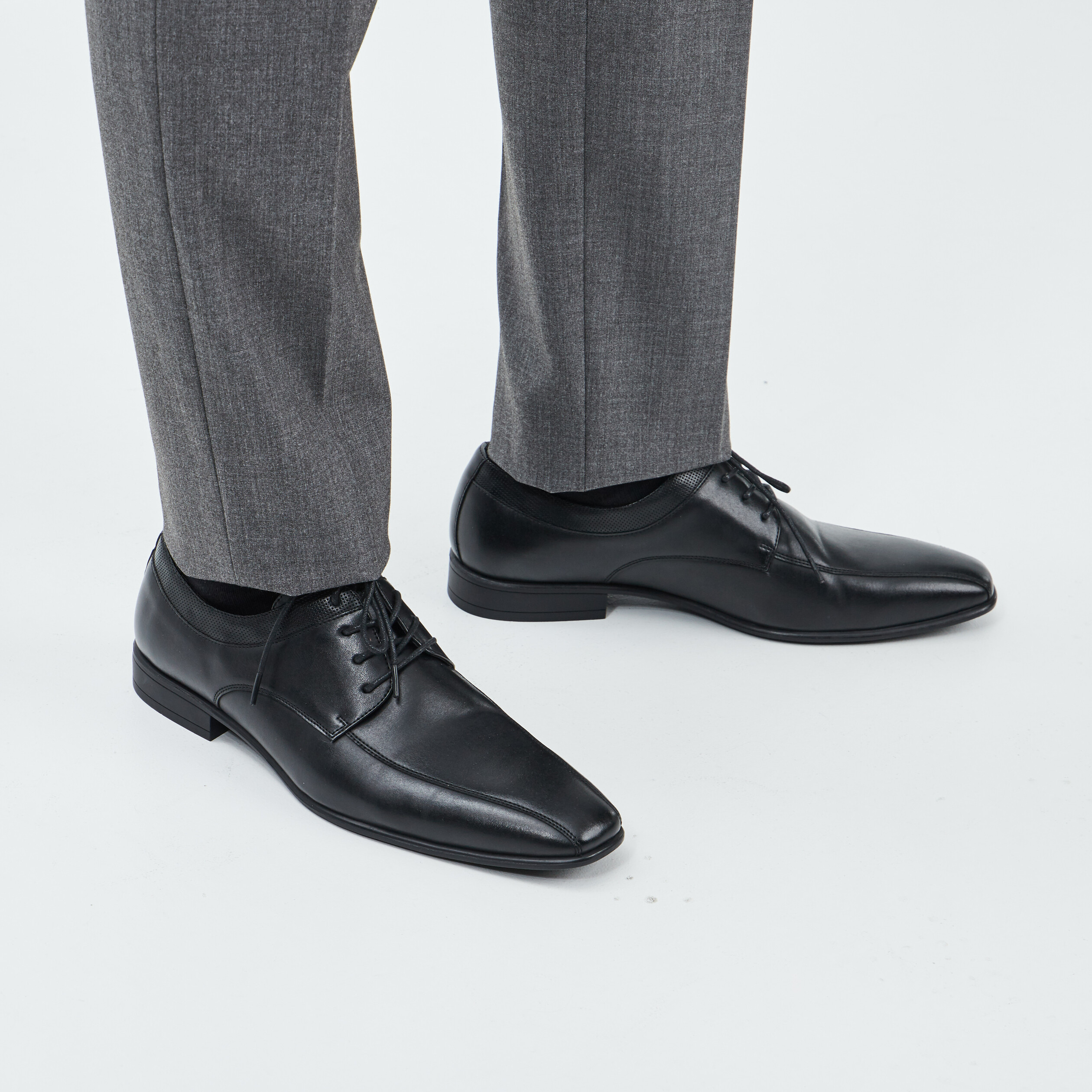 Derbies à bouts carrés noir homme | La Halle