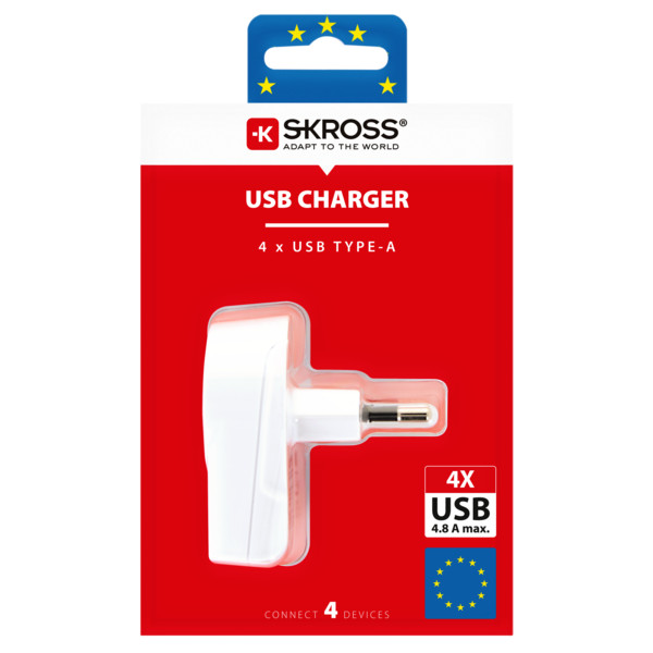 EURO USB CHARGER 4XA - Reisestecker