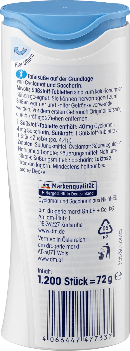 Süßstoff Tabletten, 1.200 St., 72 g