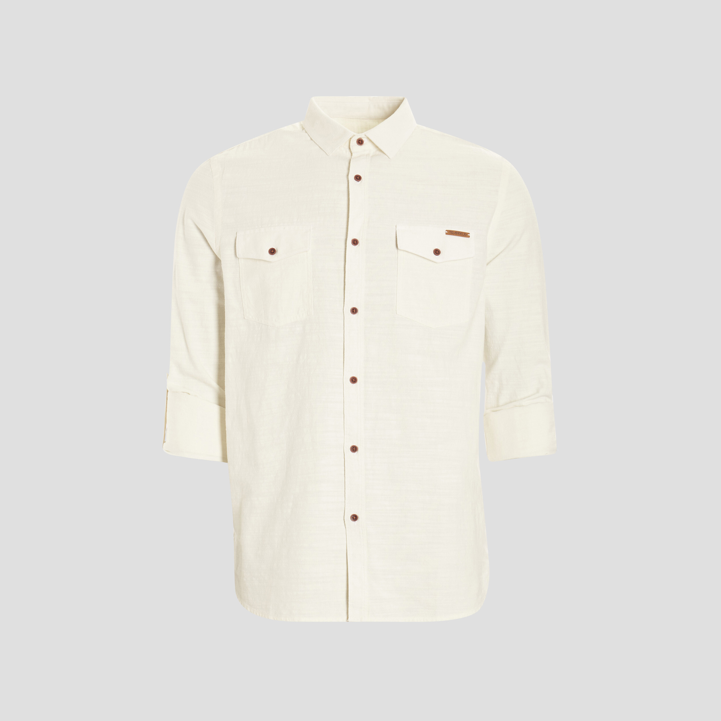 Chemise manches à revers Trappeur ivoire homme | La Halle