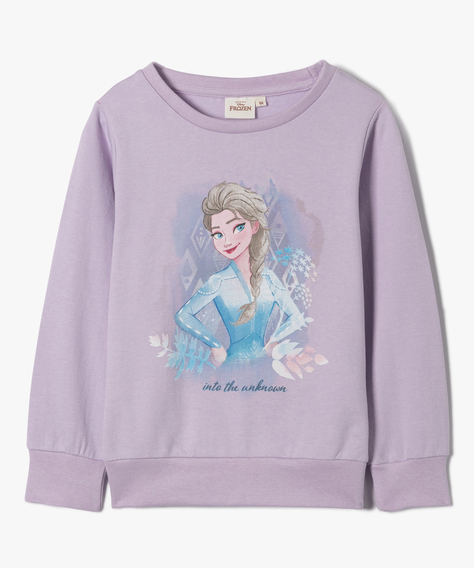 Sweat fille imprimé - La Reine des Neiges violet | GEMO