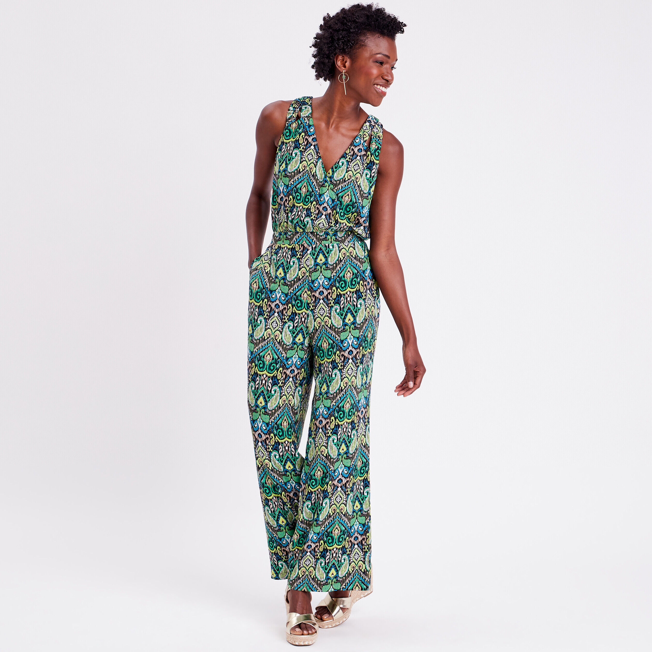 Combinaison pantalon fluide noir femme | Cache Cache