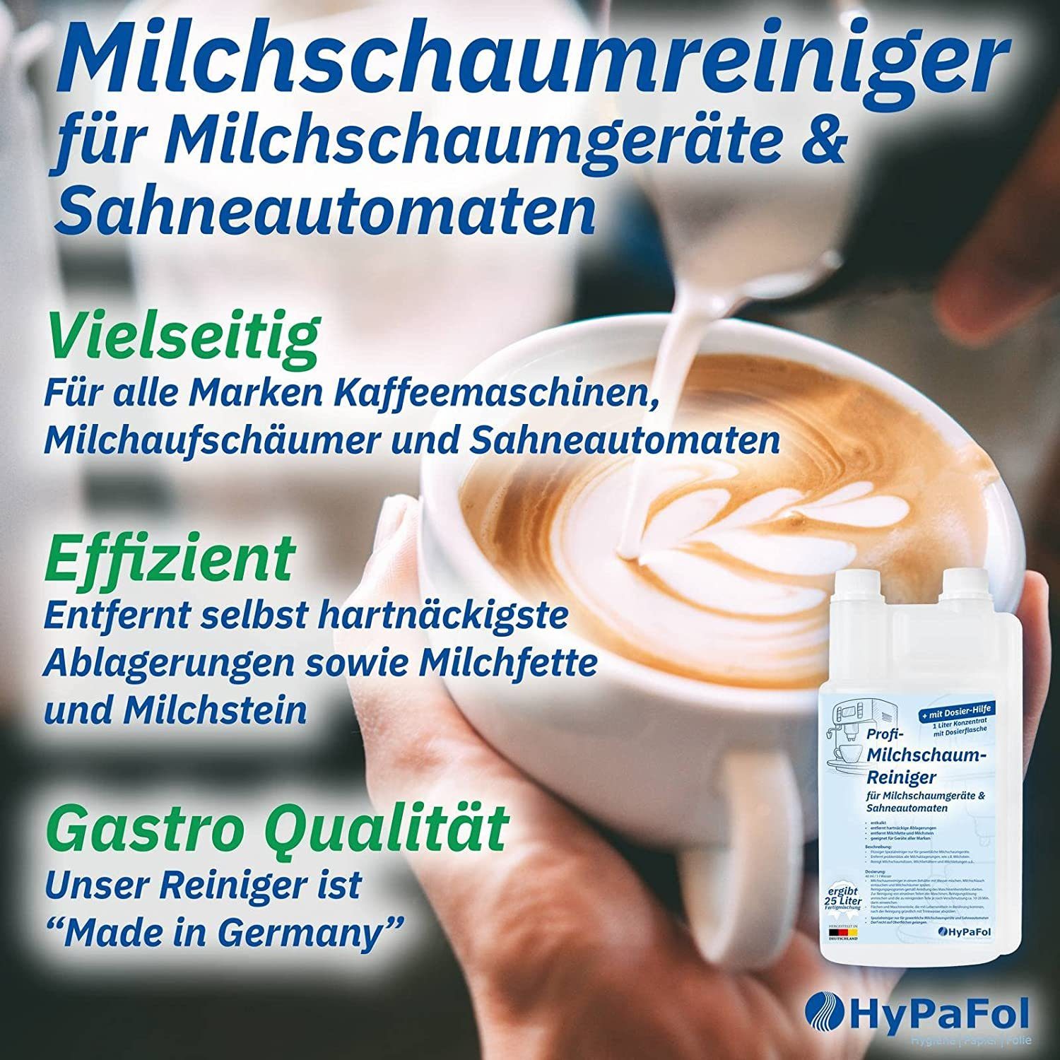 Hypafol Milchaufschäumer Milchschaumreiniger, flüssiger Spezialreiniger für Milchschaumgeräte, geeignet für Geräte aller Marken