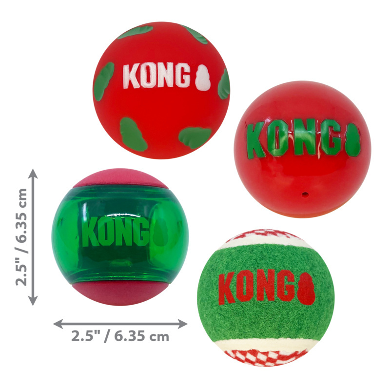 KONG Hundebälle KONG Holiday Occasions Balls 4 Stk. Medium